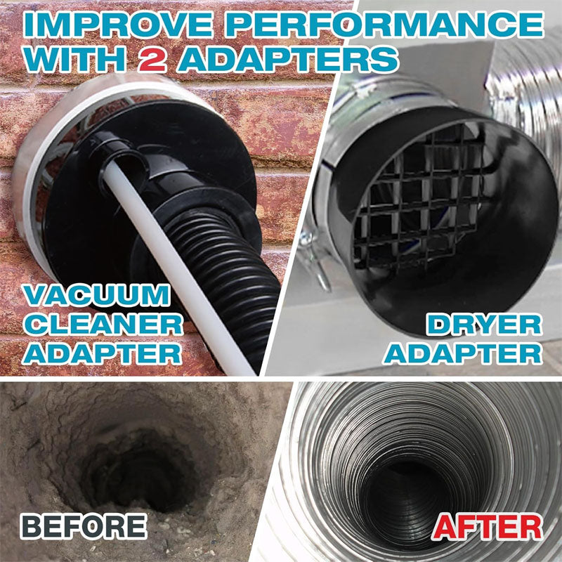 19-Piece Duct Cleaning Brush Dryer Vent Cleaner Kit Omnidirectional Include 30Feet Dryer Vent Brush