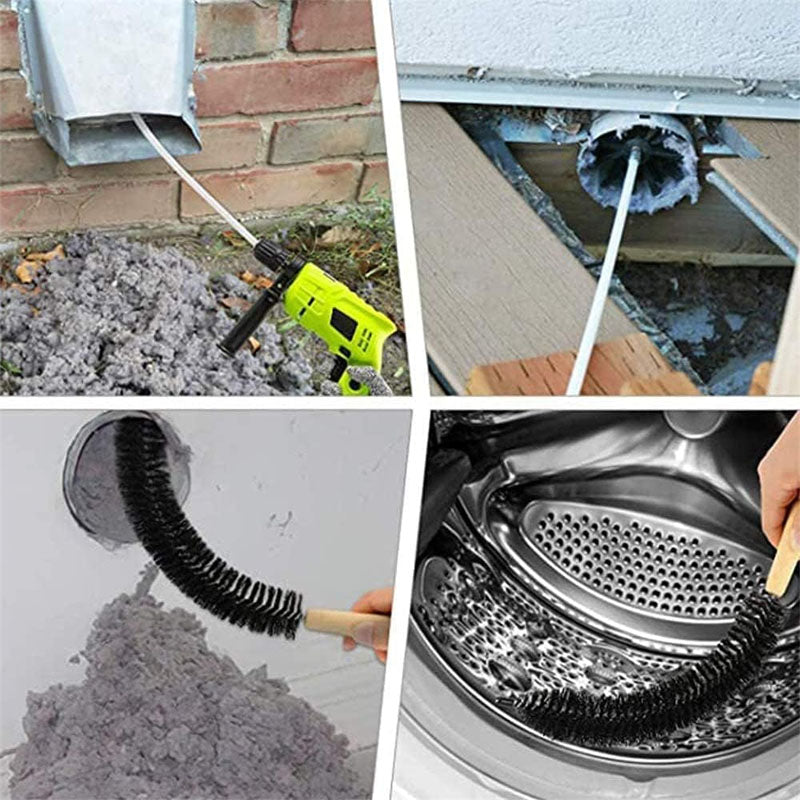 30-Feet Dryer Vent Cleaning Brushes Kit 25 Pieces Duct Cleaning Brush with Drill Attachment and A Collection Bag