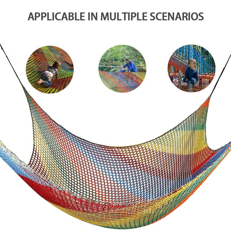 Children's Outdoor Climbing Net, 9.8'X9.8' Double Layer Color Safety Net, Amusement Net Cargo Net