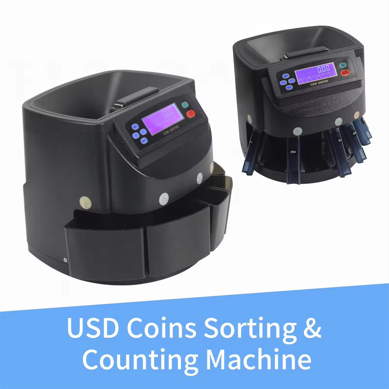 Auto Coin Counters Sorters Machines Automatic Electronic Digital Sensor Usd Lcd Display