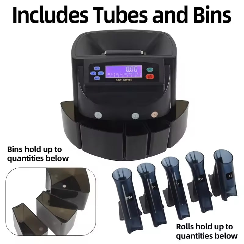 Auto Coin Counters Sorters Machines Automatic Electronic Digital Sensor Usd Lcd Display