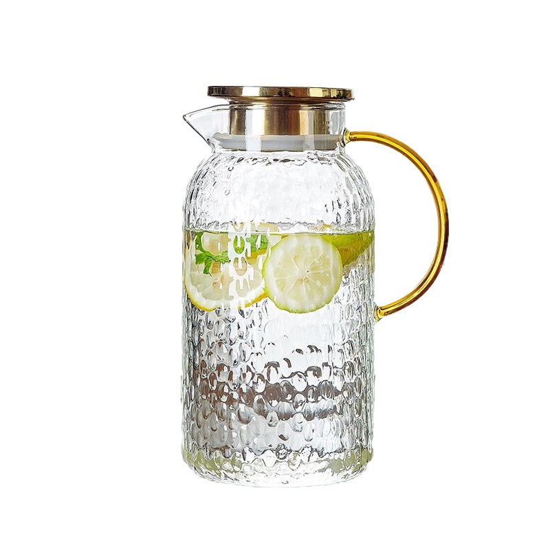 Cold Kettle Glass High-Temperature Resistant Household Large-Capacity Cold Kettle Teapot Cold Water Cup Set Kettle 2 Liters + Cup X6 + Cup Holder