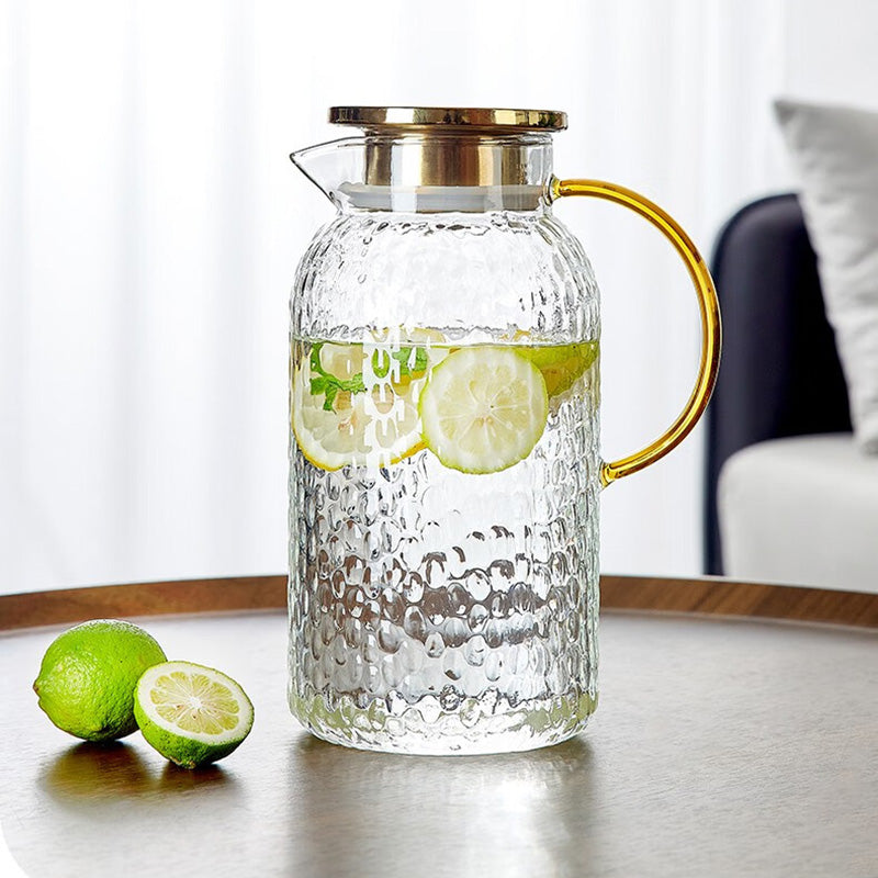 Cold Kettle Glass High-Temperature Resistant Household Large-Capacity Cold Kettle Teapot Cold Water Cup Set Kettle 2 Liters + Cup X6 + Cup Holder