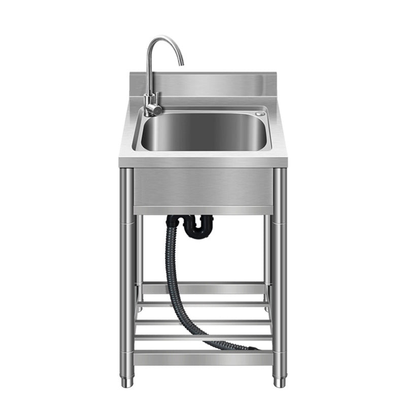 Small Stainless Steel Sink Vegetable Basin, Thickened Dishwashing Basin, Household And Commercial Simple Floor-Standing Integrated