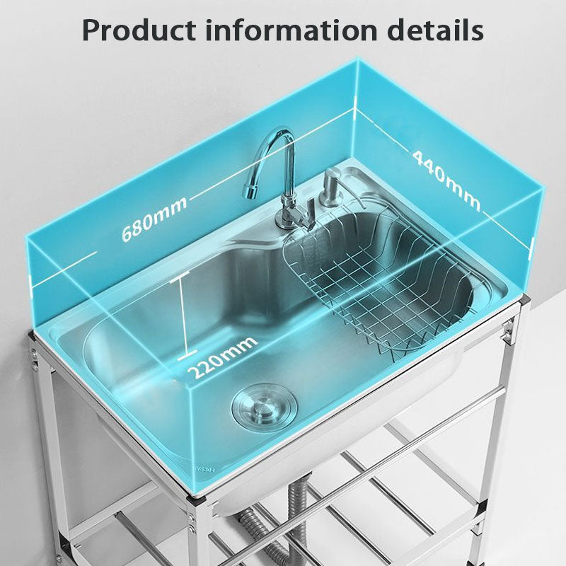 Stainless Steel Utility Sink Freestanding Commercial Kitchen Sink for Kitchen