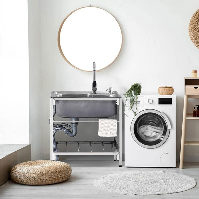 Stainless Steel Utility Sink Freestanding Commercial Kitchen Sink for Kitchen