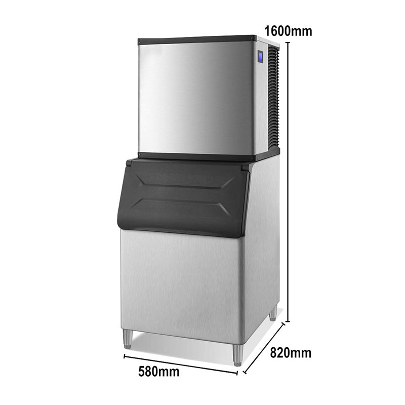 130kg(286lbs) 24H/220LBS Storage Bin Commercial Ice Maker Ice Machine Milk Tea Shop Bar