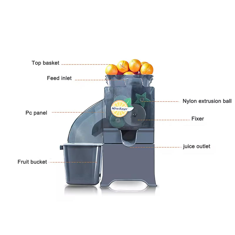 Commercial Lemon Kumquat Juicer Fully Automatic Juicer 100W Multifunctional Fruit Juice Automatic Residue Juice