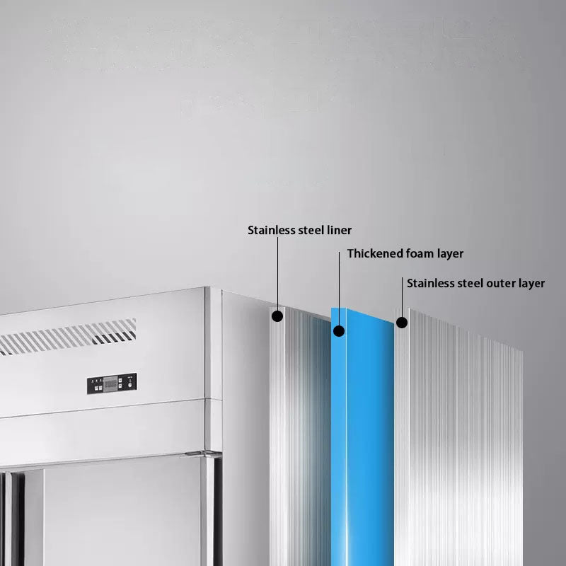 Four Doors Combination Chiller Freezer Commercial Refrigerator For Kitchen Restaurant