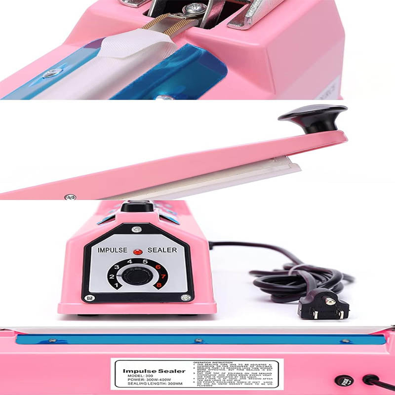 8 inch Impulse Heat Sealer 2mm Sealing Width for Plastic Mylar PE PP Bags, Portable Poly Bag Sealer with Extra Replace Kit