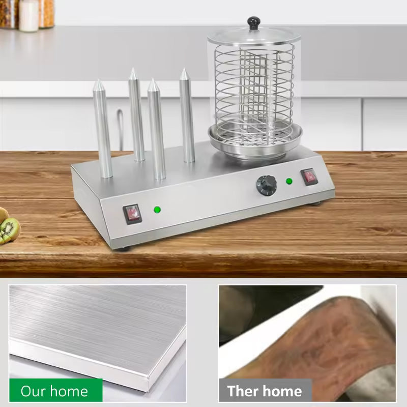 High Quality Sausage Grill Commercial Stainless Steel Hot Dog Bbq Roller Rack Electric Hot Dog Machine With Bun Warmer