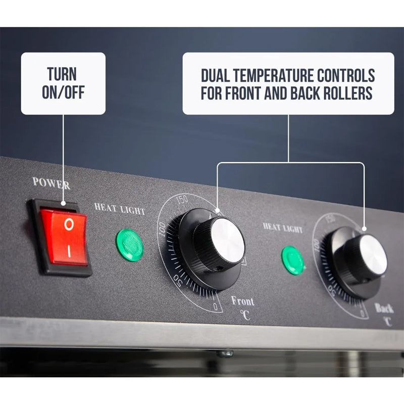 Hot Dog Roller, 30 Hot Dogs 11 Rollers Grill Cooker Machine,Removable Stainless Steel Drip Tray And Glass Hood Cover,Perfect For Commercial