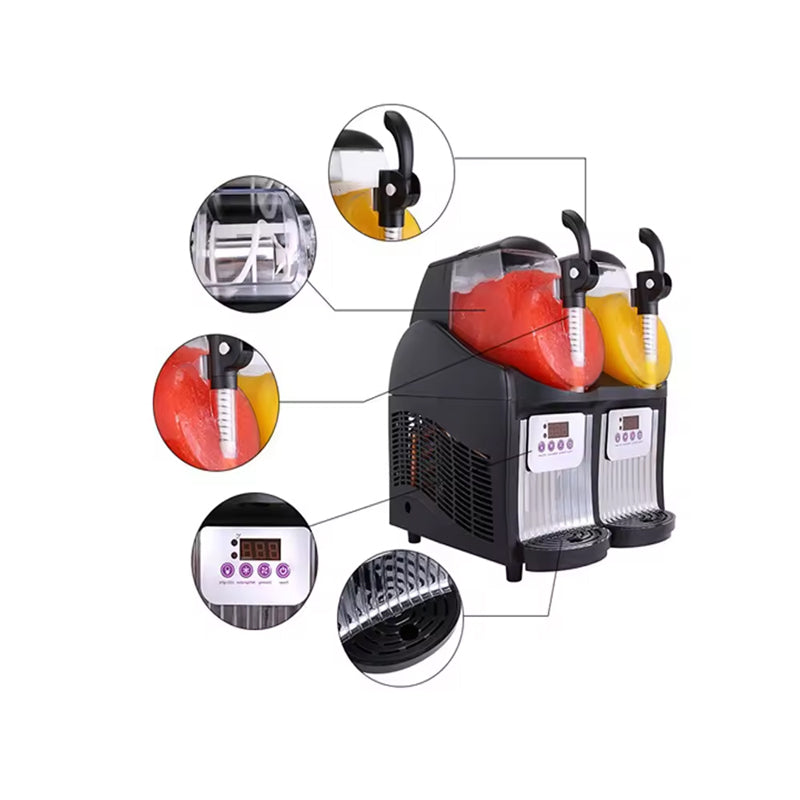 Snow Melting Machine Commercial Automatic Stirring Stainless Steel Juice Smoothie Machine Milk Tea Cold Drink Shop Double Cylinder Snow Mud Machine