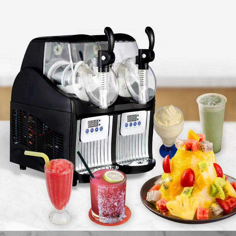 Snow Melting Machine Commercial Automatic Stirring Stainless Steel Juice Smoothie Machine Milk Tea Cold Drink Shop Double Cylinder Snow Mud Machine