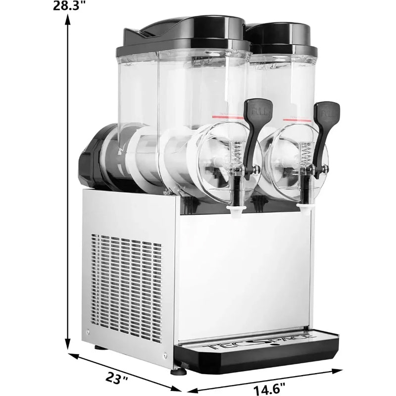 110V Commercial Granita Slushy, 30L Stainless Steel Smoothie Beverage Machine, Used For Making Ice Juice Tea And Coffee With 2 Bowls