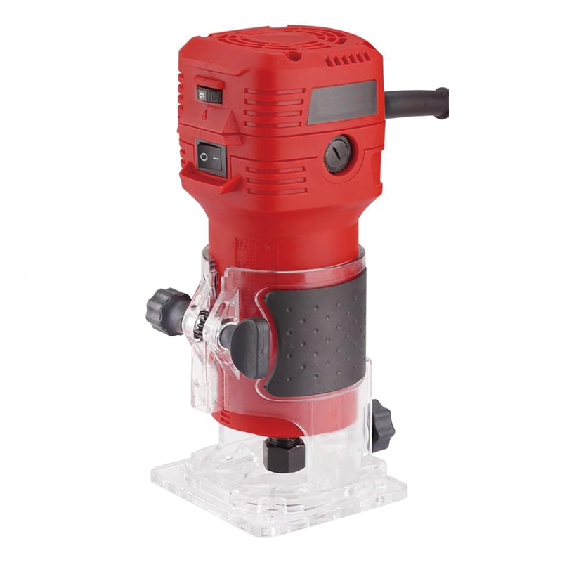 Wood Router, 650W 110V 32000 RPM Hand Trim Router, 6 Variable Speeds, Edge Guide, Roller Guide and Portable Tool Box