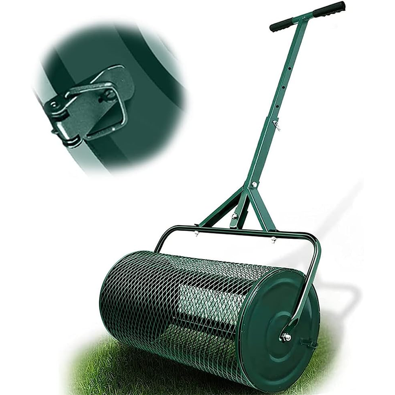 Compost Spreader,Lawn and Garden Vibrator with Improved Side Lock - Compost Vibrator, 24 Inch Peat Moss Vibrator and Compost Vibrator - Heavy Duty Metal Basket Pressure Vibrator