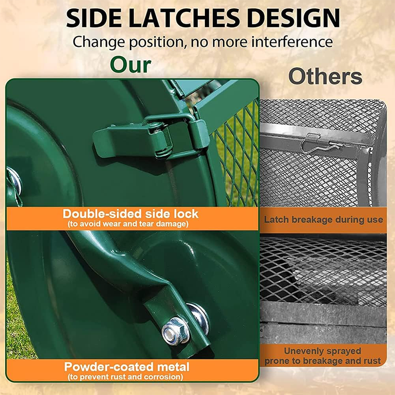 Compost Spreader,Lawn and Garden Vibrator with Improved Side Lock - Compost Vibrator, 24 Inch Peat Moss Vibrator and Compost Vibrator - Heavy Duty Metal Basket Pressure Vibrator