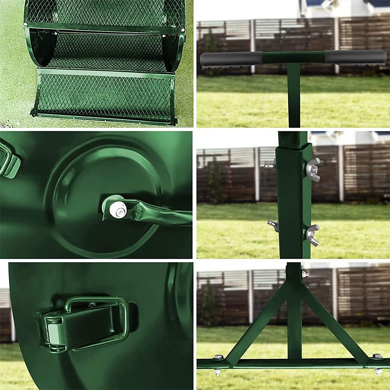 Compost Spreader,Lawn and Garden Vibrator with Improved Side Lock - Compost Vibrator, 24 Inch Peat Moss Vibrator and Compost Vibrator - Heavy Duty Metal Basket Pressure Vibrator