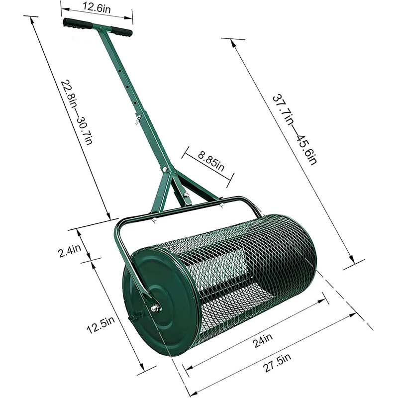 Peat Moss Spreader, 32*60cm Compost Spreader, Lightweight Manure Spreader With Adjustable Long Handle, Durable And Lightweight For Compost, Dirt, Mulch, Fertilizer, Soil