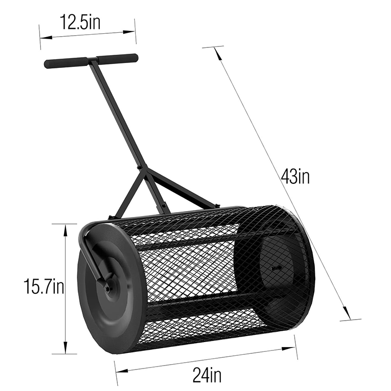 Peat Moss Spreader, 40*60cm Compost Spreader, Lightweight Manure Spreader With Adjustable Long Handle, Durable And Lightweight For Compost, Dirt, Mulch, Fertilizer, Soil