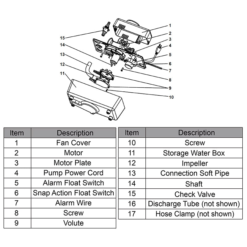 Air Conditioner Accessories Thermoplastic Automatic Shutoff Condenser Water Condensate Pump