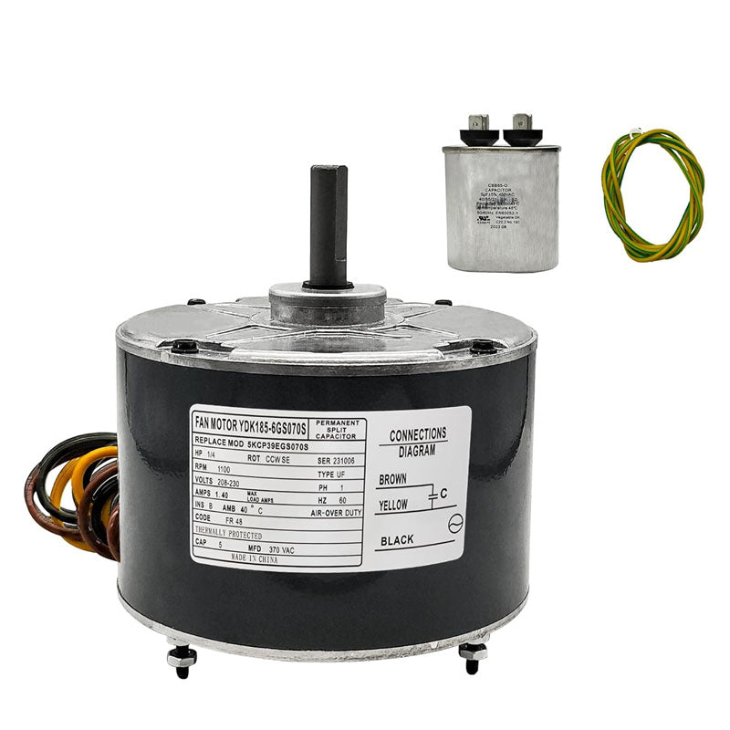 Condenser Fan Motor 5KCP39EGS070S, 5KCP39EGY823S Upgraded Replacement Condenser Motor Reversible Rotating with Explosion-Proof Capacitor