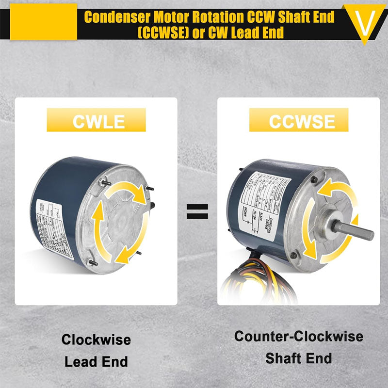 Condenser Fan Motor 5KCP39BGS069S 5KCP39BGY915S 1/10hp 0.75 amps 1100 RPM Upgraded condenser fan motor