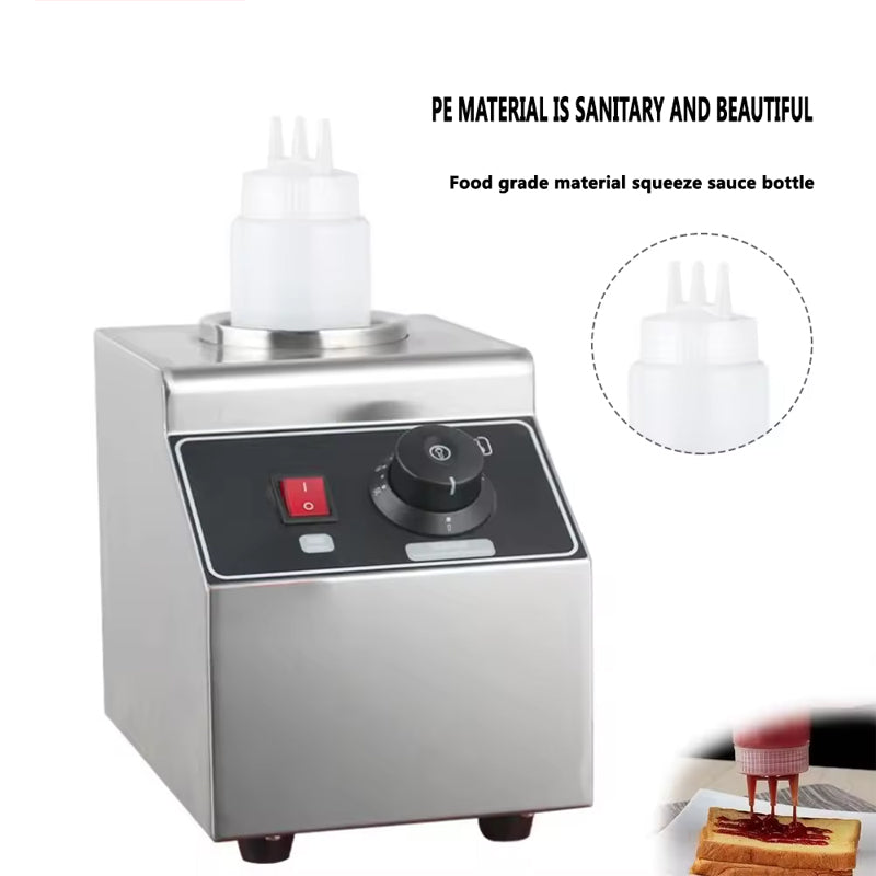 Stainless Steel Butter Sauce Cheese Chocolate Warmer Machine Dispenser Melter Machine 1Bottle Cheese Sauce Heater