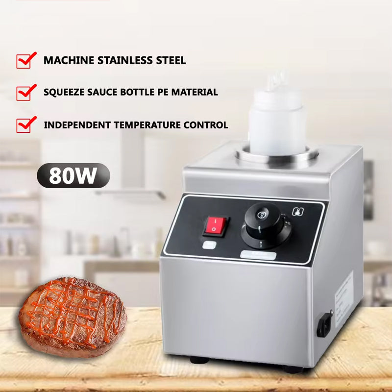 Stainless Steel Butter Sauce Cheese Chocolate Warmer Machine Dispenser Melter Machine 1Bottle Cheese Sauce Heater
