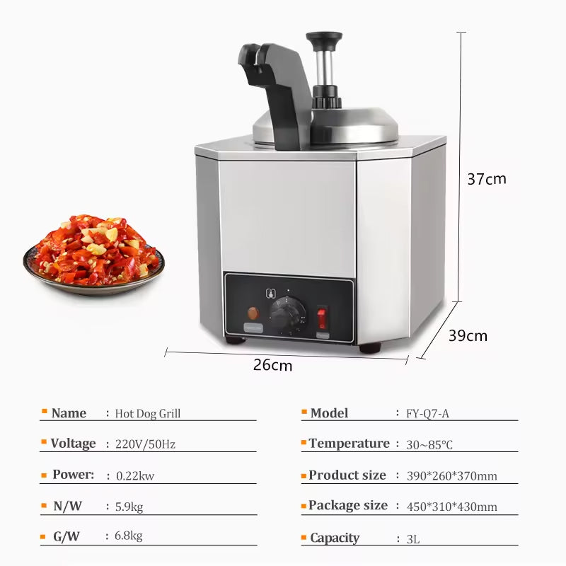 Single Head Sauce Insulated Machine Hot Chocolate Sauce Insulated Dispenser Jam Insulated Container