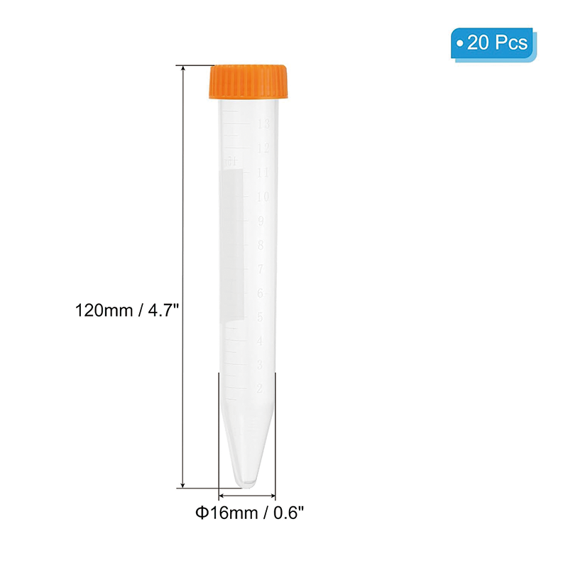 15ML Conical Centrifuge Tubes, Plastic Centrifuge Tubes with Leak-Proof Screw Caps and Graduated Marks (20 Pcs)