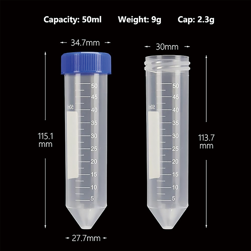50ML Conical Centrifuge Tubes, Polypropylene Conical Tubes with Graduated and Write Marks, DNase/RNase Free (25 PCS)