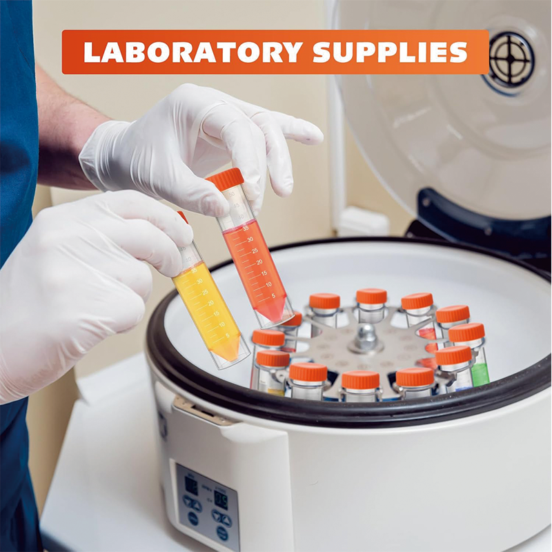 100Pack Conical Centrifuge Tubes, 50ml Self Standing Centrifuge Tubes with Caps Skirted Conical Tubes for Science Experiments, Liquids