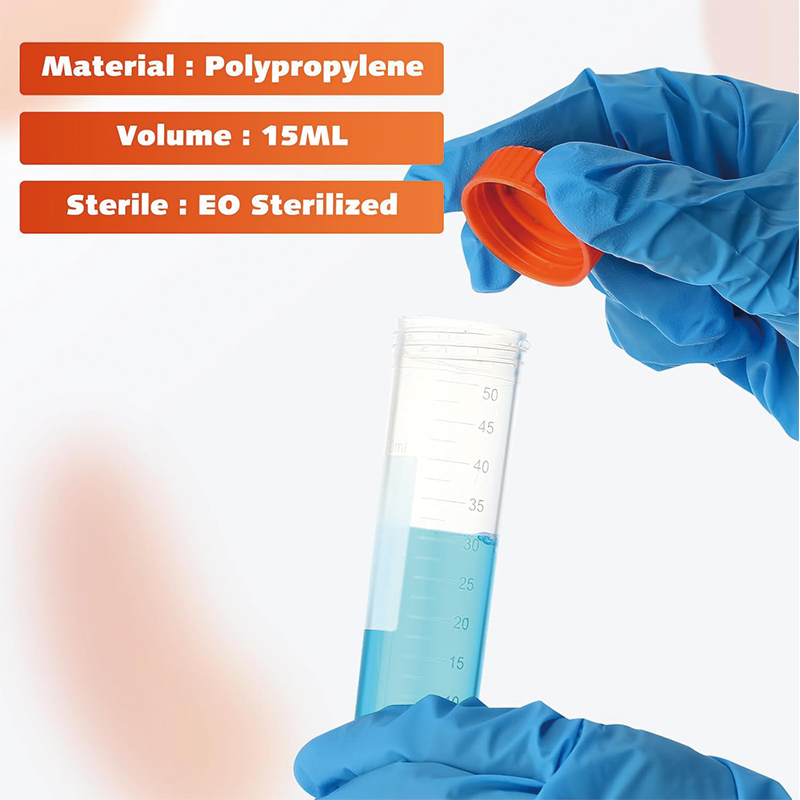 100Pack Conical Centrifuge Tubes, 50ml Self Standing Centrifuge Tubes with Caps Skirted Conical Tubes for Science Experiments, Liquids