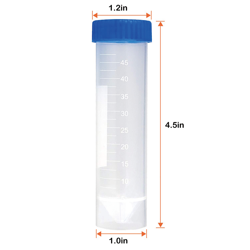50ml Conical Centrifuge Tubes, Plastic Centrifuge Tubes with Screw Cap, Polypropylene Conical Tubes with Cap, Graduated Marks (50 Pack)