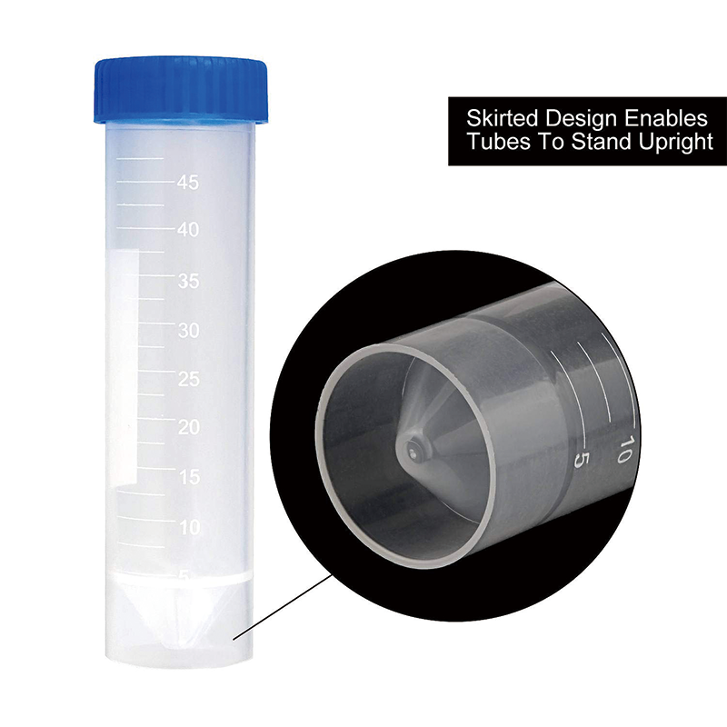 50ml Conical Centrifuge Tubes, Plastic Centrifuge Tubes with Screw Cap, Polypropylene Conical Tubes with Cap, Graduated Marks (50 Pack)