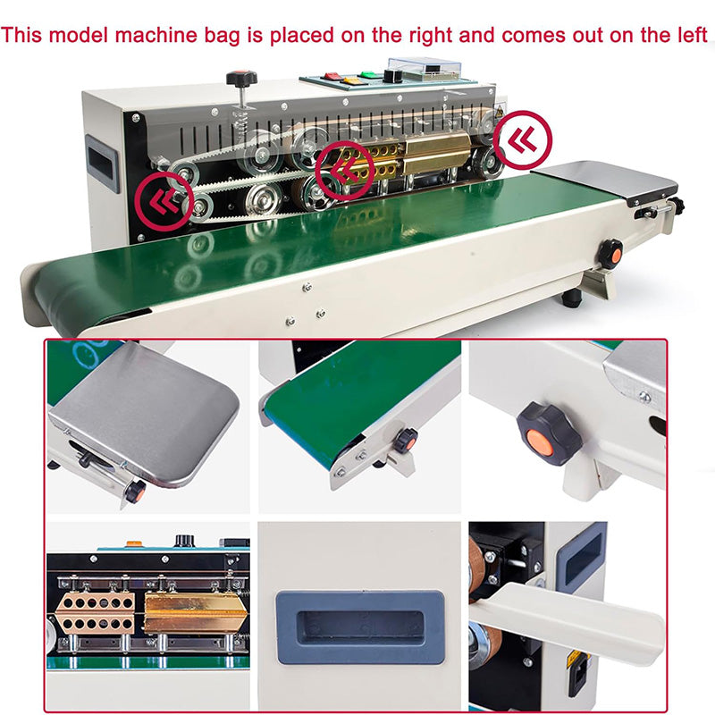 110V Continuous Sealing Machine Automatic Horizontal Continuous Band Sealer FR900 Plastic Bag Sealer