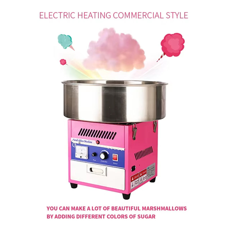 Commercial Electric Automatic Candy Floss Sugar Machine For Cotton Candy 1000W Marshmallow Machine
