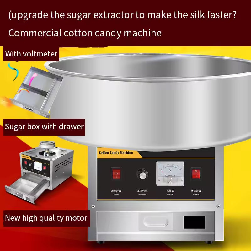 220V Commercial Sweet Cotton Candy Maker Electric Automatic Marshmallow Flower Fancy Candyfloss Sugar Floss Machine