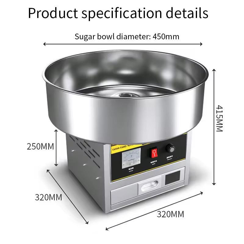 220V Commercial Sweet Cotton Candy Maker Electric Automatic Marshmallow Flower Fancy Candyfloss Sugar Floss Machine