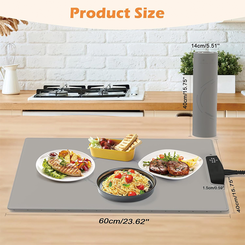 Electric Warming Tray, 16.54" x 5.59" Portable Silicone Warming Mat for Food with 9 Temperature Settings, for Buffets Party Daily Life