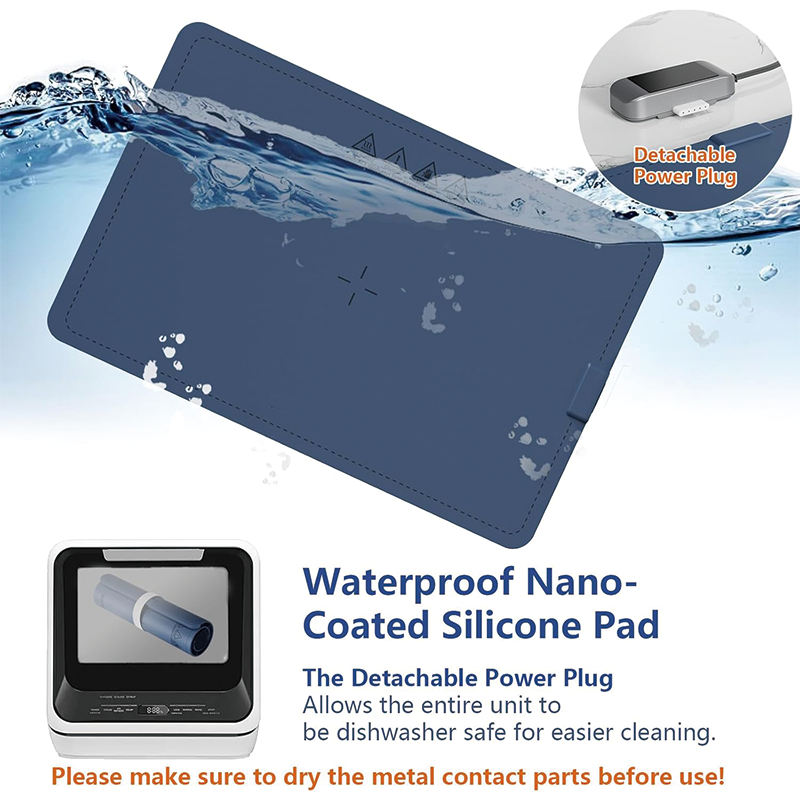 Electric Warming Tray, 14.9" x 22.4" Portable Nano Silicone Material Heating Tray with 3 Temperature Settings, Easier Cleaning