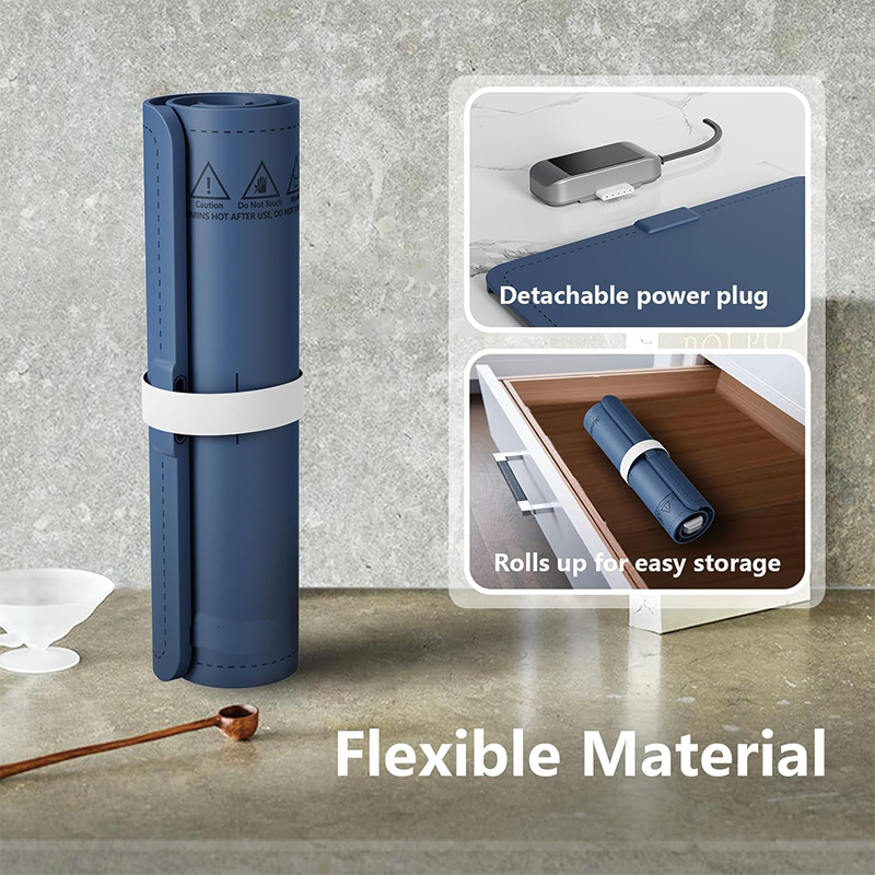 Electric Warming Tray, 14.9" x 22.4" Portable Nano Silicone Material Heating Tray with 3 Temperature Settings, Easier Cleaning