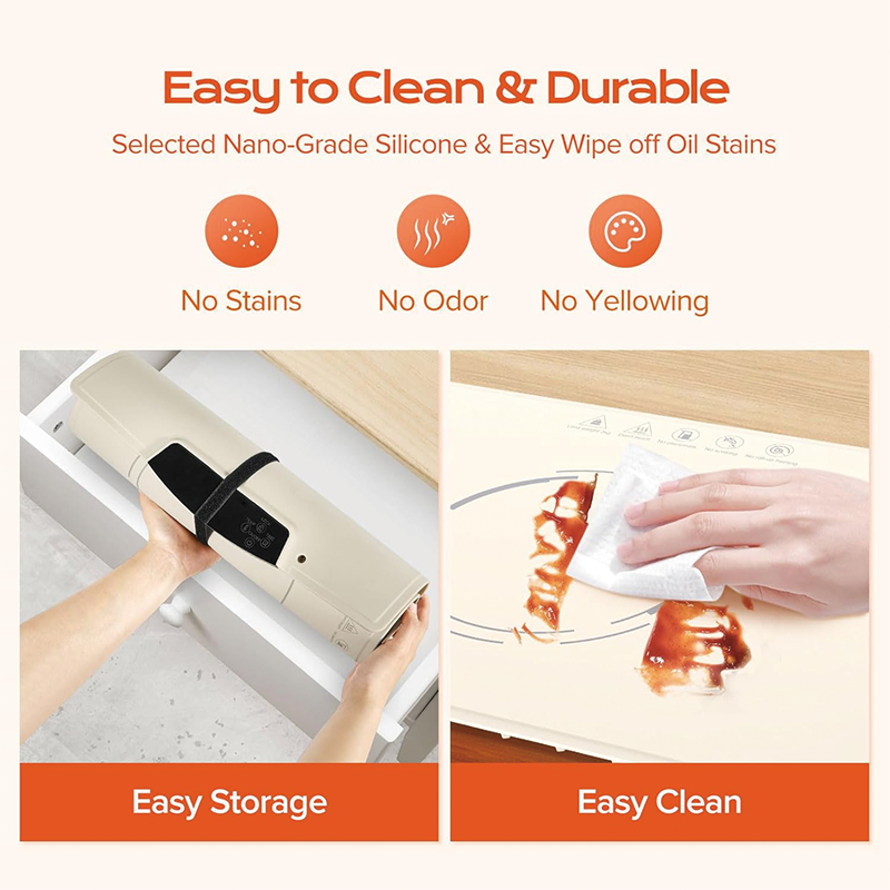 Electric Warming Tray, Fast Heating&Foldable Food Warmers with 9 Temperature Modes, Child-Lock Silicone Heating Mat for Food, Holidays, Countertop, Daily Use