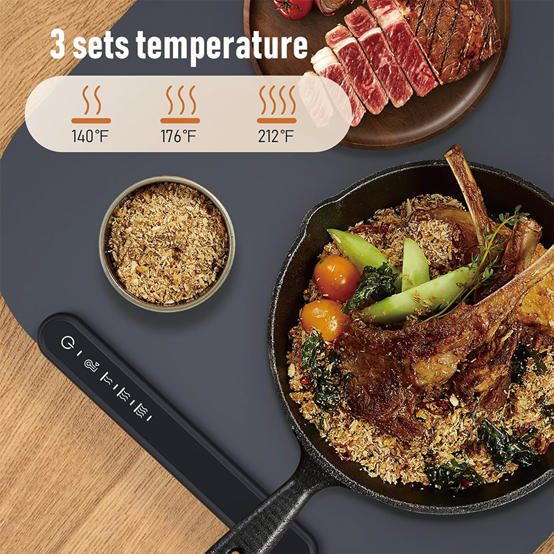 Electric Food Warming Mat, 16.34" x 4.96" x 4.88" Foldable Food Warmer with 3-Level Temperature Control for Dinner, Catering, House, Parties, Events