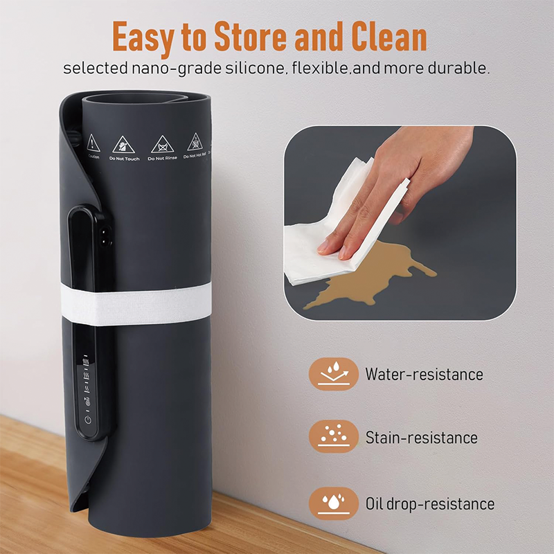 Electric Food Warming Mat, 16.34" x 4.96" x 4.88" Foldable Food Warmer with 3-Level Temperature Control for Dinner, Catering, House, Parties, Events