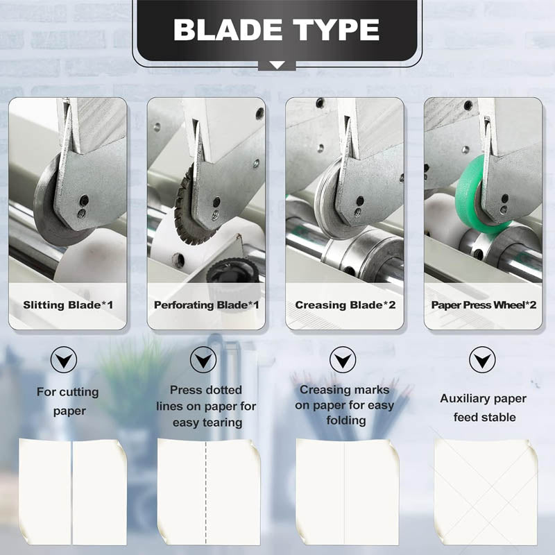 18 1/2" 470mm Creasing Machine 3-in-1 Electric Creasing Machine Paper Creaser Scorer Perforator Cutter