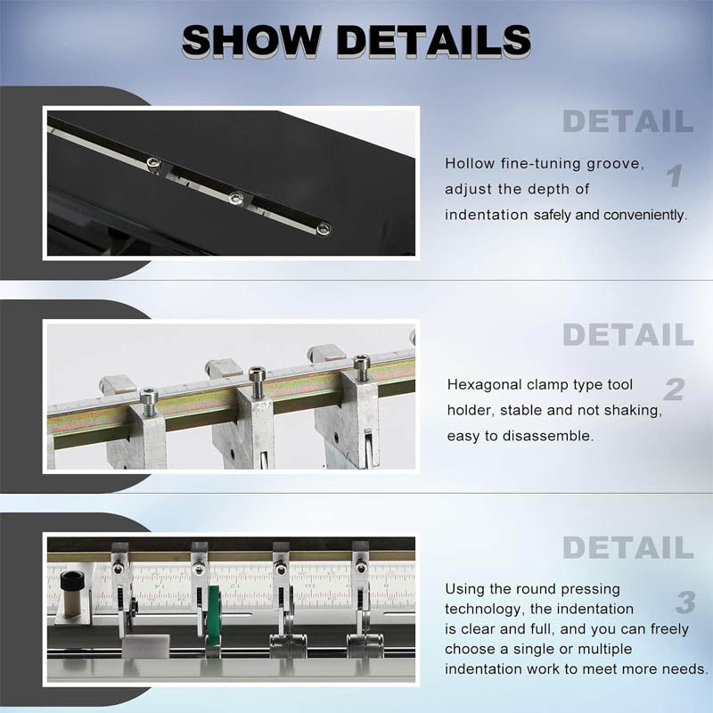 18 1/2" 470mm Creasing Machine 3-in-1 Electric Creasing Machine Paper Creaser Scorer Perforator Cutter