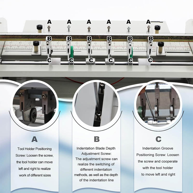 18 1/2" 470mm Creasing Machine 3-in-1 Electric Creasing Machine Paper Creaser Scorer Perforator Cutter